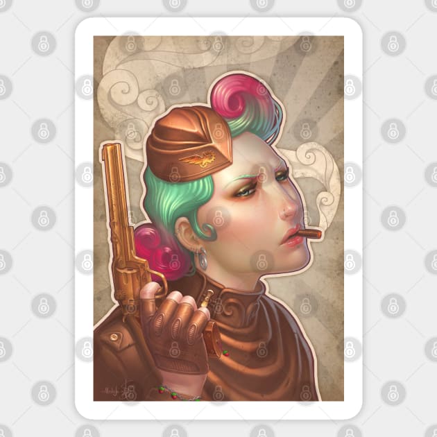 STEAMBERRY - Steampunk soldier Sticker by Medusa Dollmaker